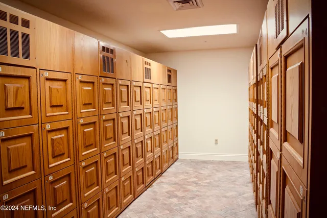 a view of a blue door with a window