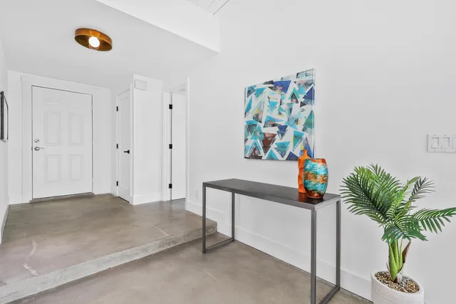 a view of an entryway with a potted plant