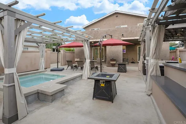 a group of people sitting outside of a building