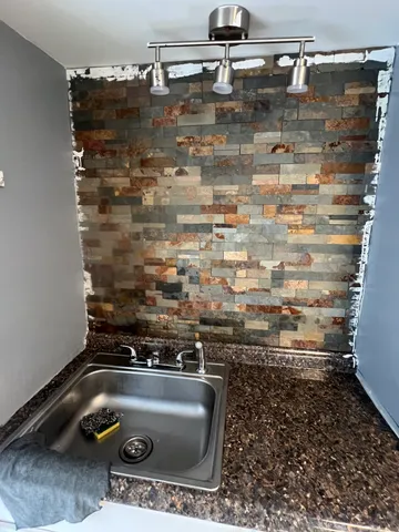 a close view of sink