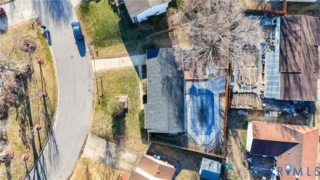 an aerial view of multiple house