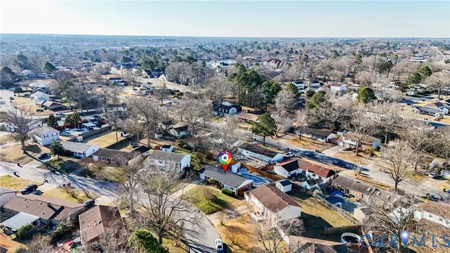an aerial view of house with outdoor space