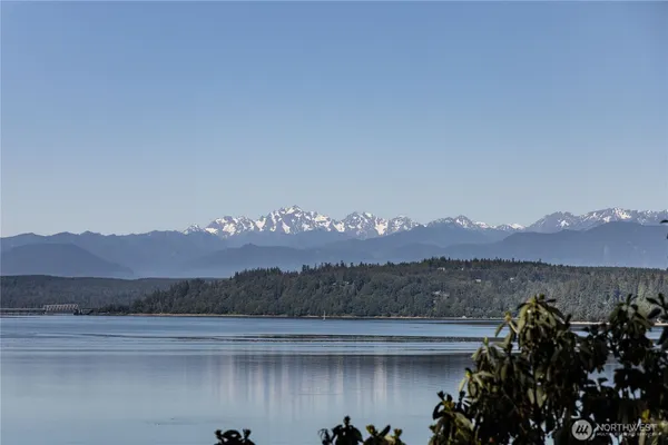 a view of a city with a mountain