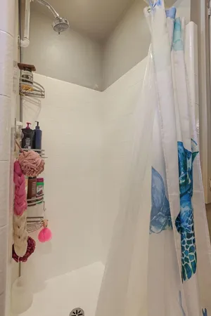 a bathroom with a shower
