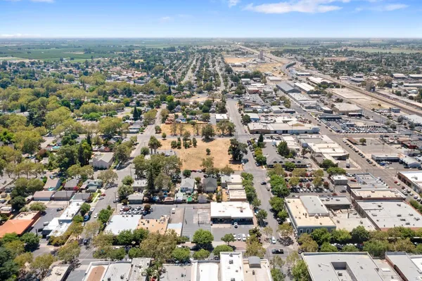 an aerial view of a city with lots of residential buildings