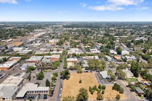 an aerial view of a city