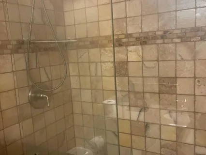 a bathroom with a shower