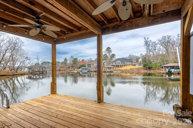 a view of a lake from a balcony
