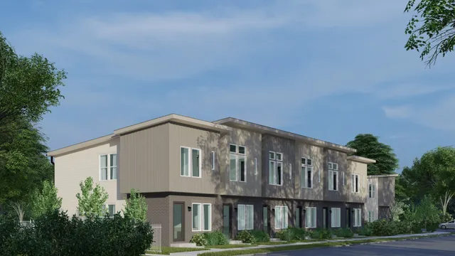 a view of a large white building