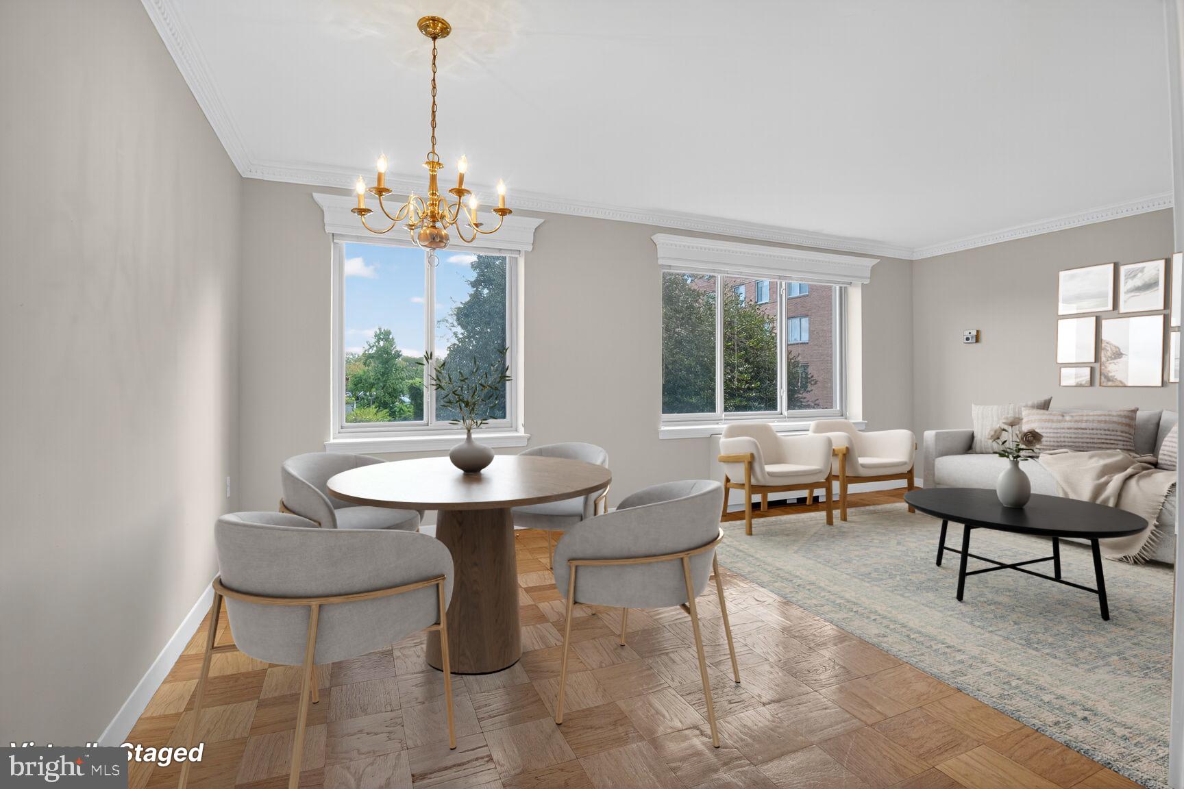 3000 Spout Run Parkway, Unit A306 Arlington, VA 22201 - Photo 3 of 26 a view of a dining room with furniture window and outside view