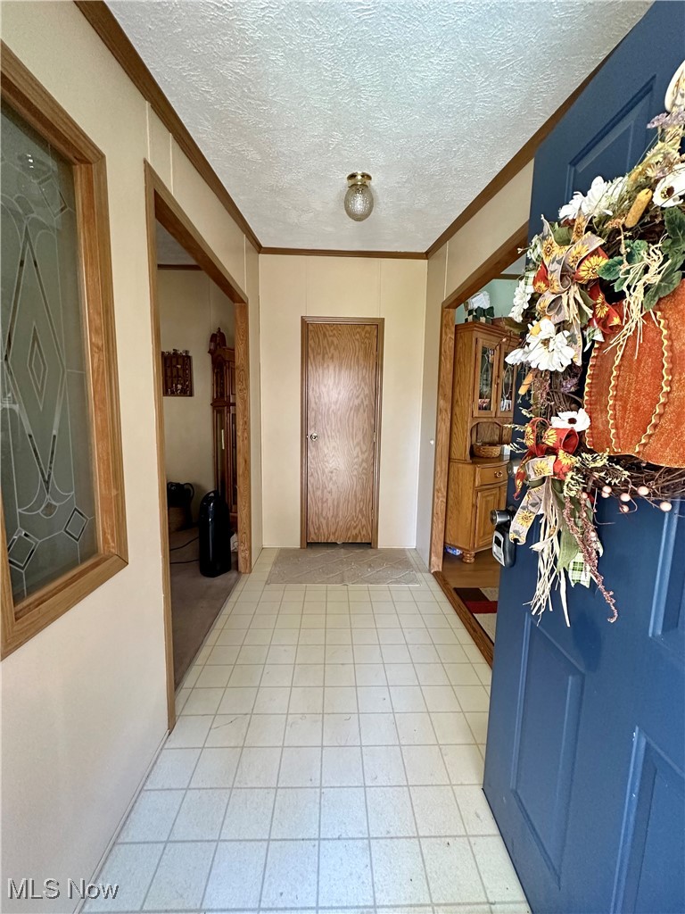 9400 Chalon Road Scio, OH 43988 - Photo 8 of 43 Entryway featuring crown molding and a textured ceiling