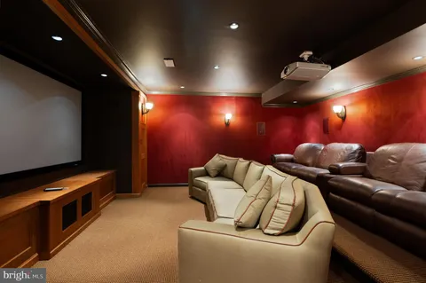 a projector room with couch