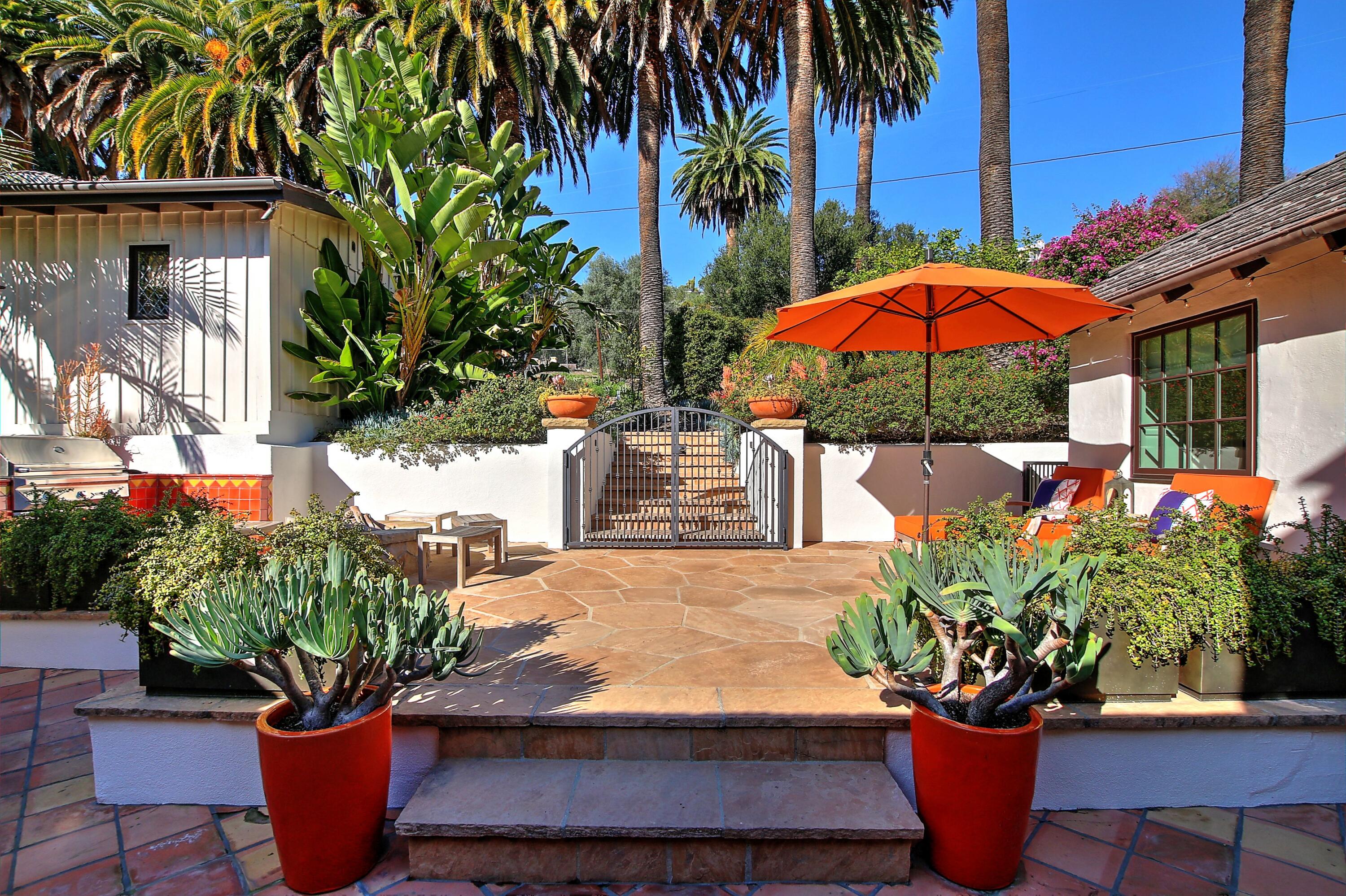 815 Tye Road Santa Barbara, CA 93105 - Photo 9 of 27 COURTYARD VIEW FROM HOUSE TO PATIO