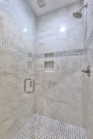 a bathroom with a shower