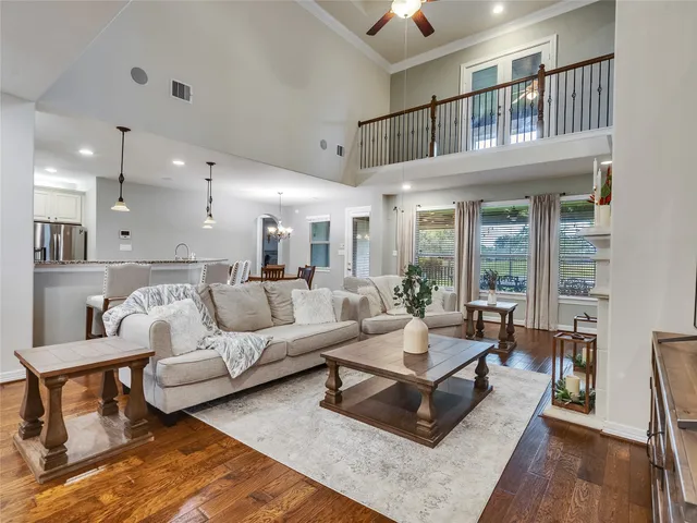 a living room with furniture