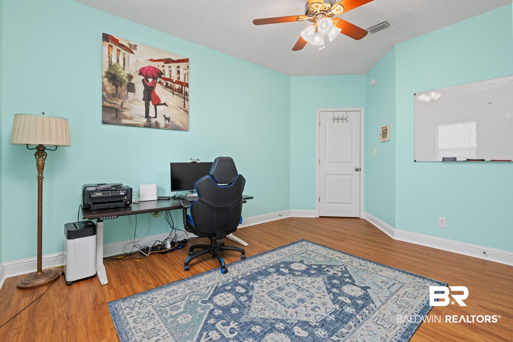 2554 Masters Court Mobile, AL 36618 - Photo 26 of 35 Office area featuring wood finished floors and a ceiling fan