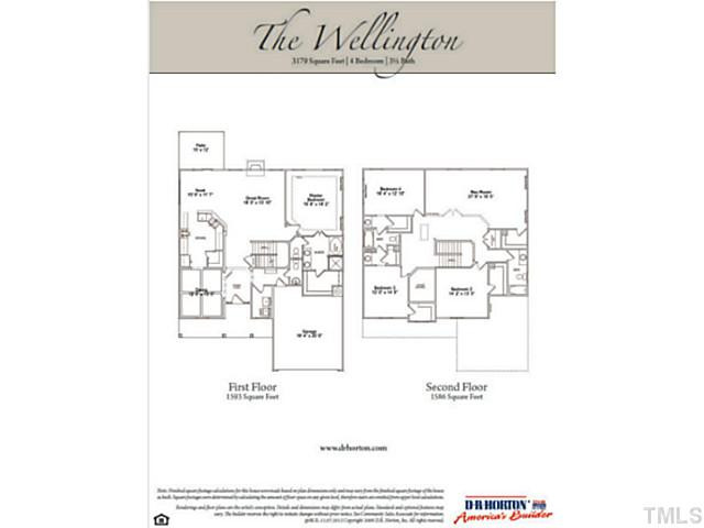 232 Strolling Way Durham, NC 27707 - Photo 14 of 22 Fabulous first floor master plan with huge open rec room on second floor!
