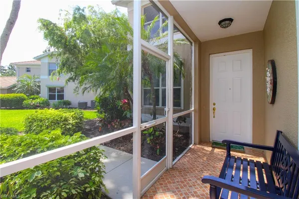 a balcony view with a garden space