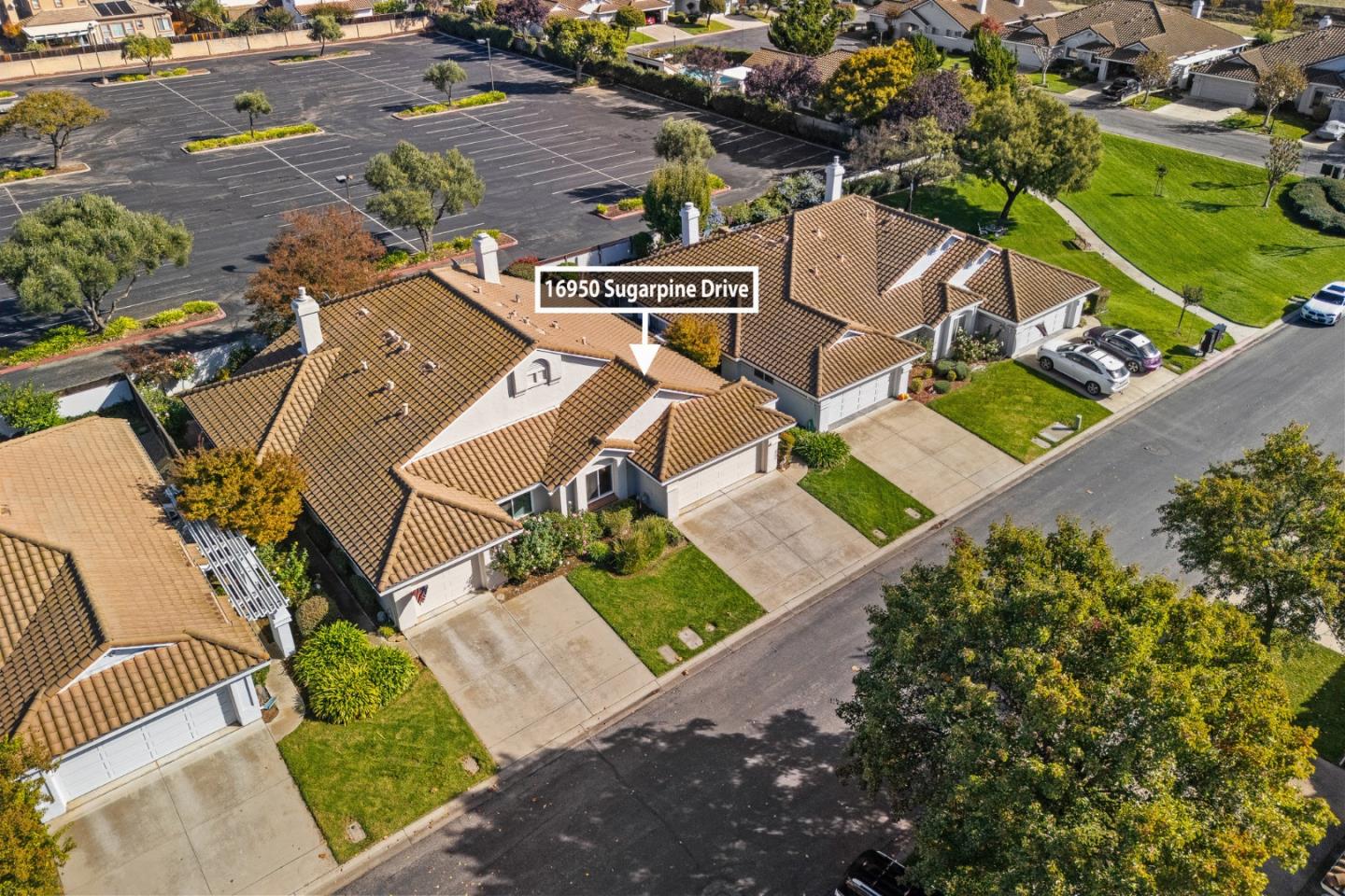 16950 Sugar Pine Drive Morgan Hill, CA 95037 - Photo 45 of 48 an aerial view of a house with garden space and street view