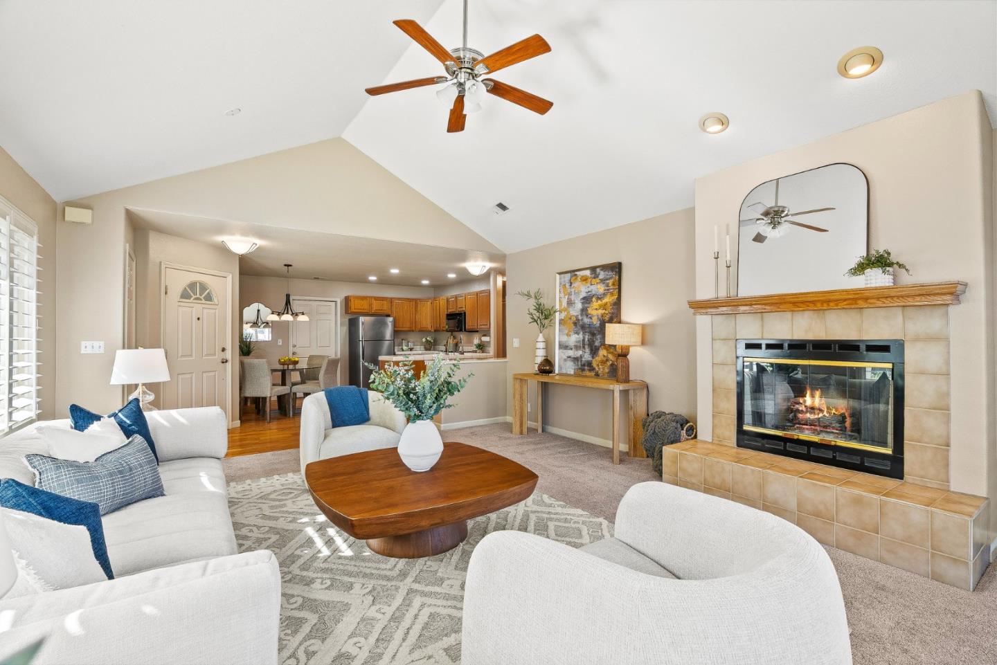 16950 Sugar Pine Drive Morgan Hill, CA 95037 - Photo 9 of 48 a living room with furniture and a fireplace