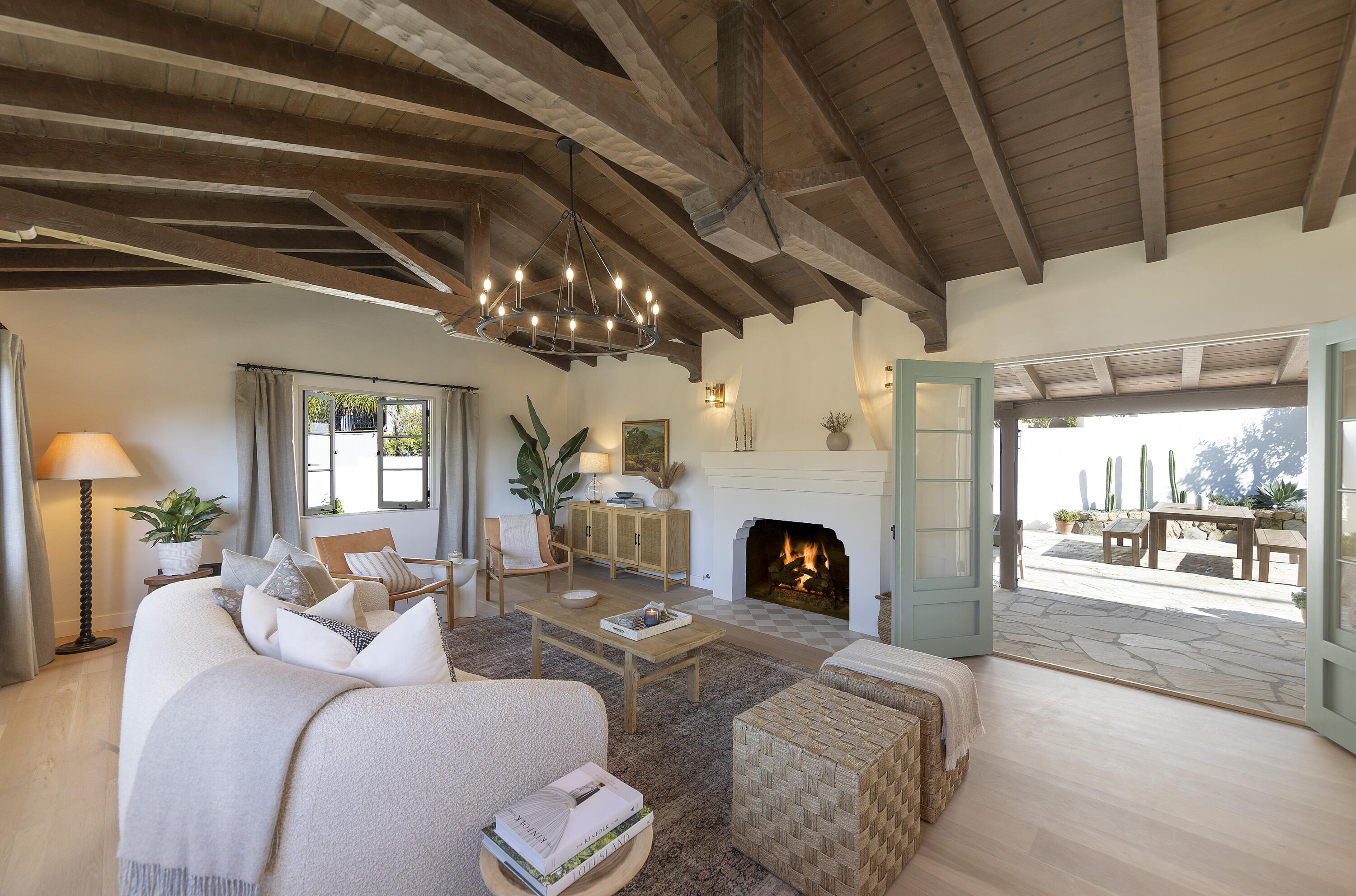 909 Chelham Way Montecito, CA 93108 - Photo 10 of 28 a living room with furniture and a fireplace