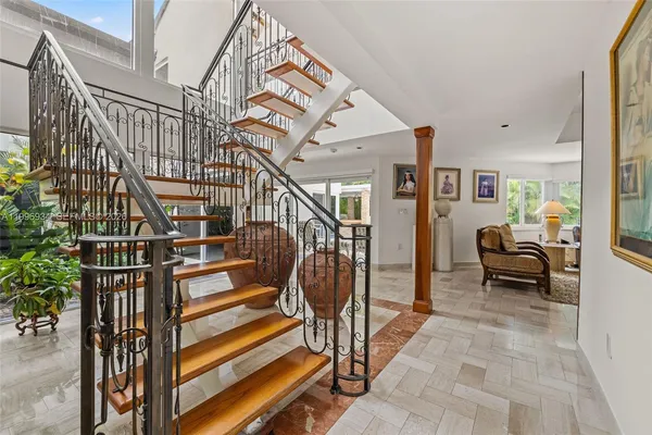 a view of a swimming pool with an outdoor space