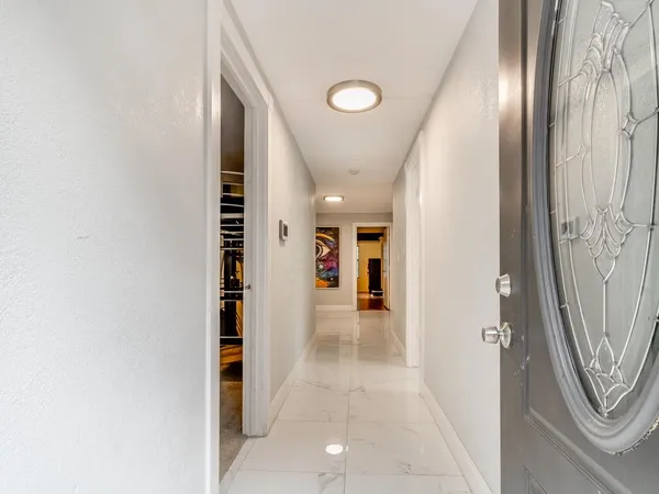 a view of a hallway with a elevator