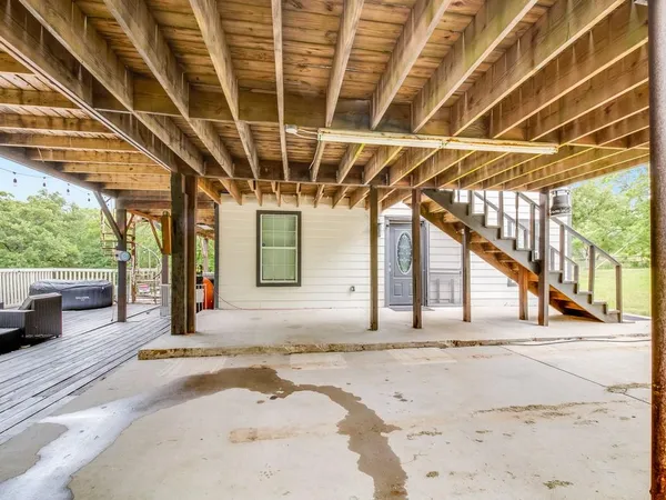 a view of a backyard of a house