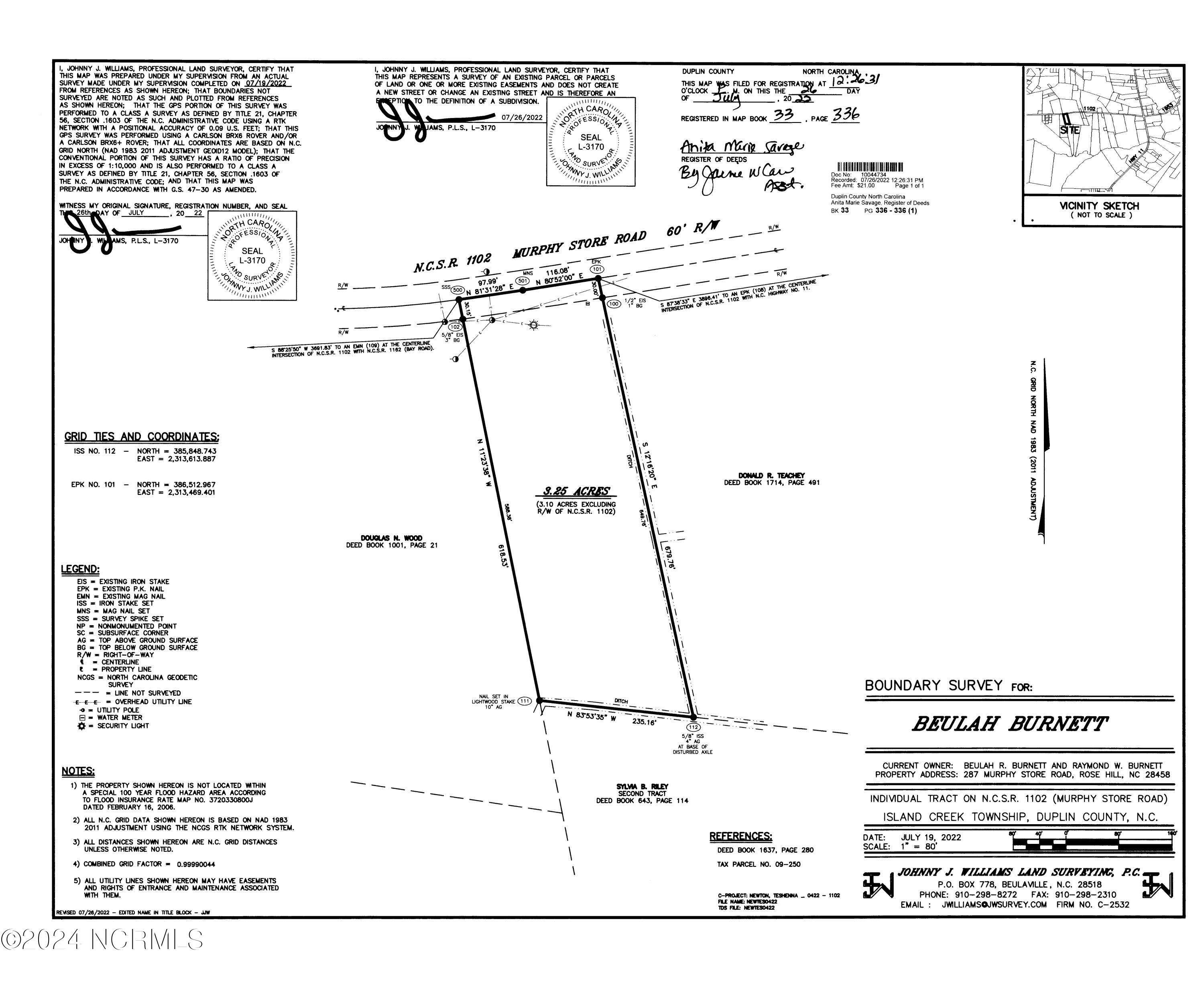 287 Murphys Store Road Rose Hill, NC 28458 - Photo 25 of 27 287 murphy store rd survey map