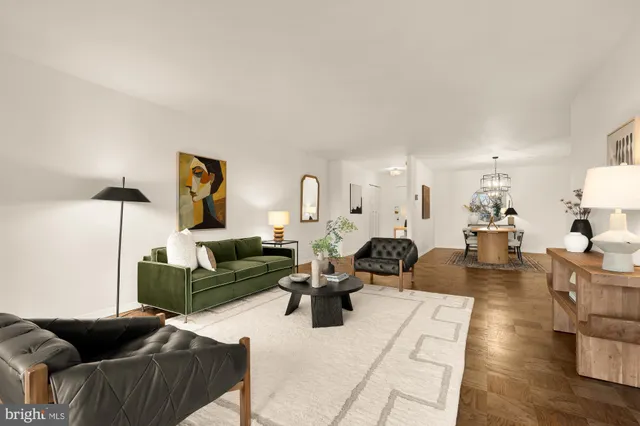 a living room with furniture