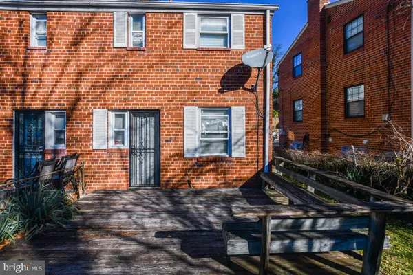 a brick building with a large window