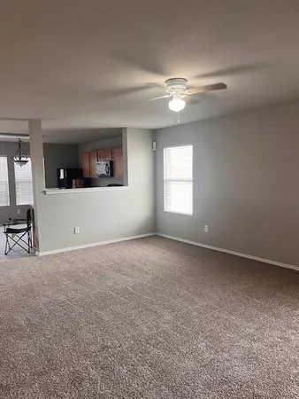 a view of a livingroom with a window