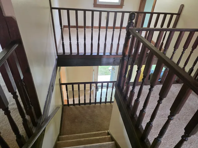 a view of room with stairs