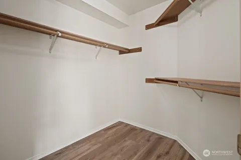 a view of small space with racks on the wall