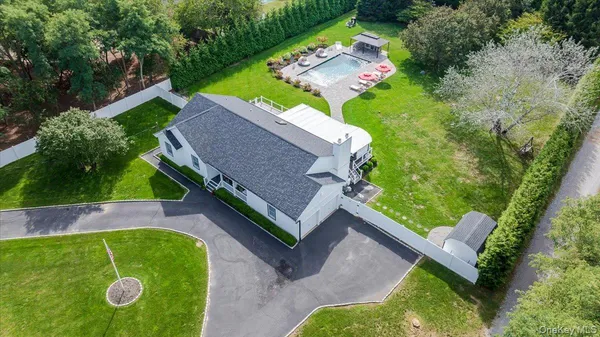 an aerial view of a house