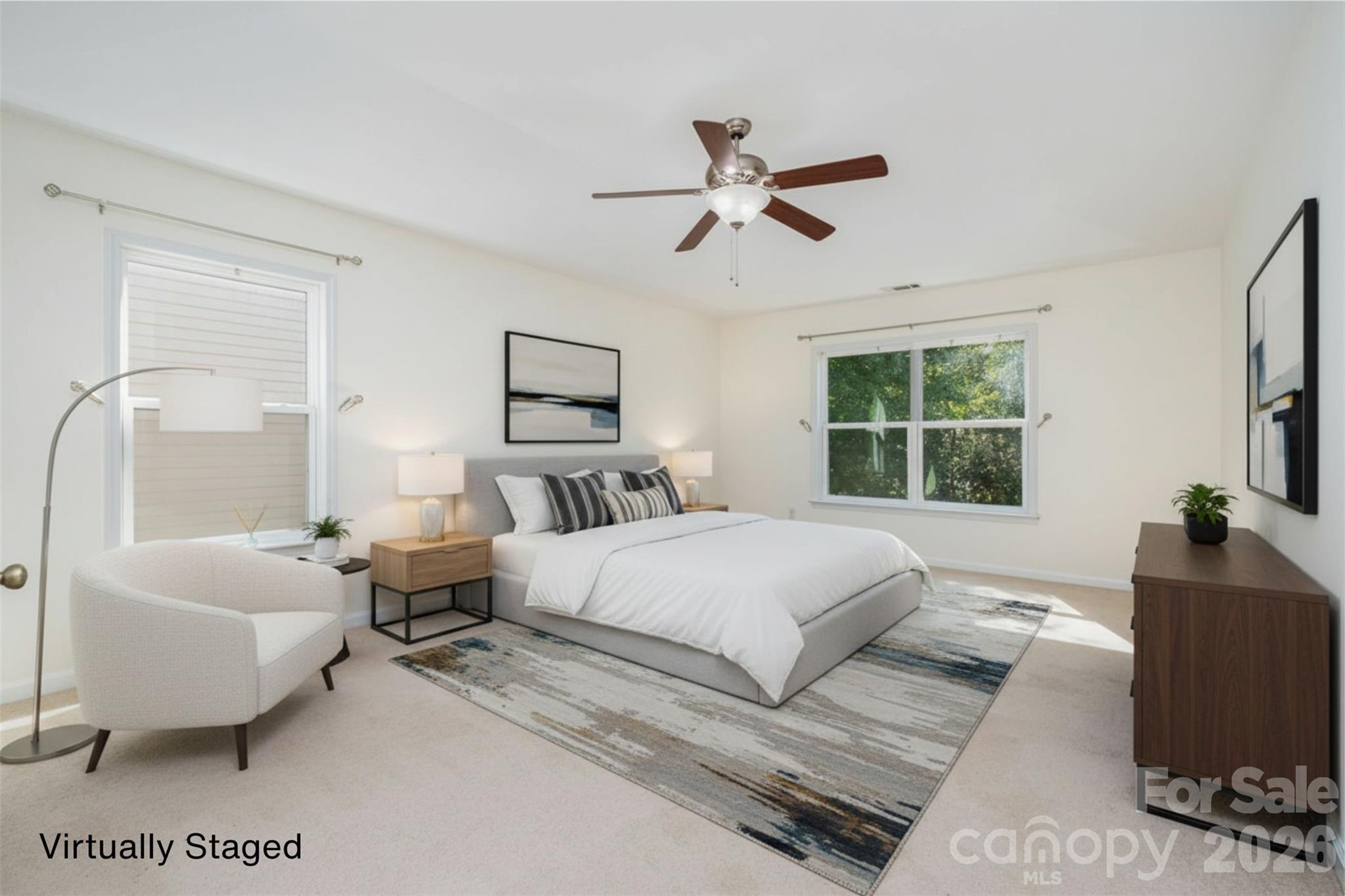 9213 Seamill Road Charlotte, NC 28278 - Photo 20 of 33 a bedroom with a bed and a couch
