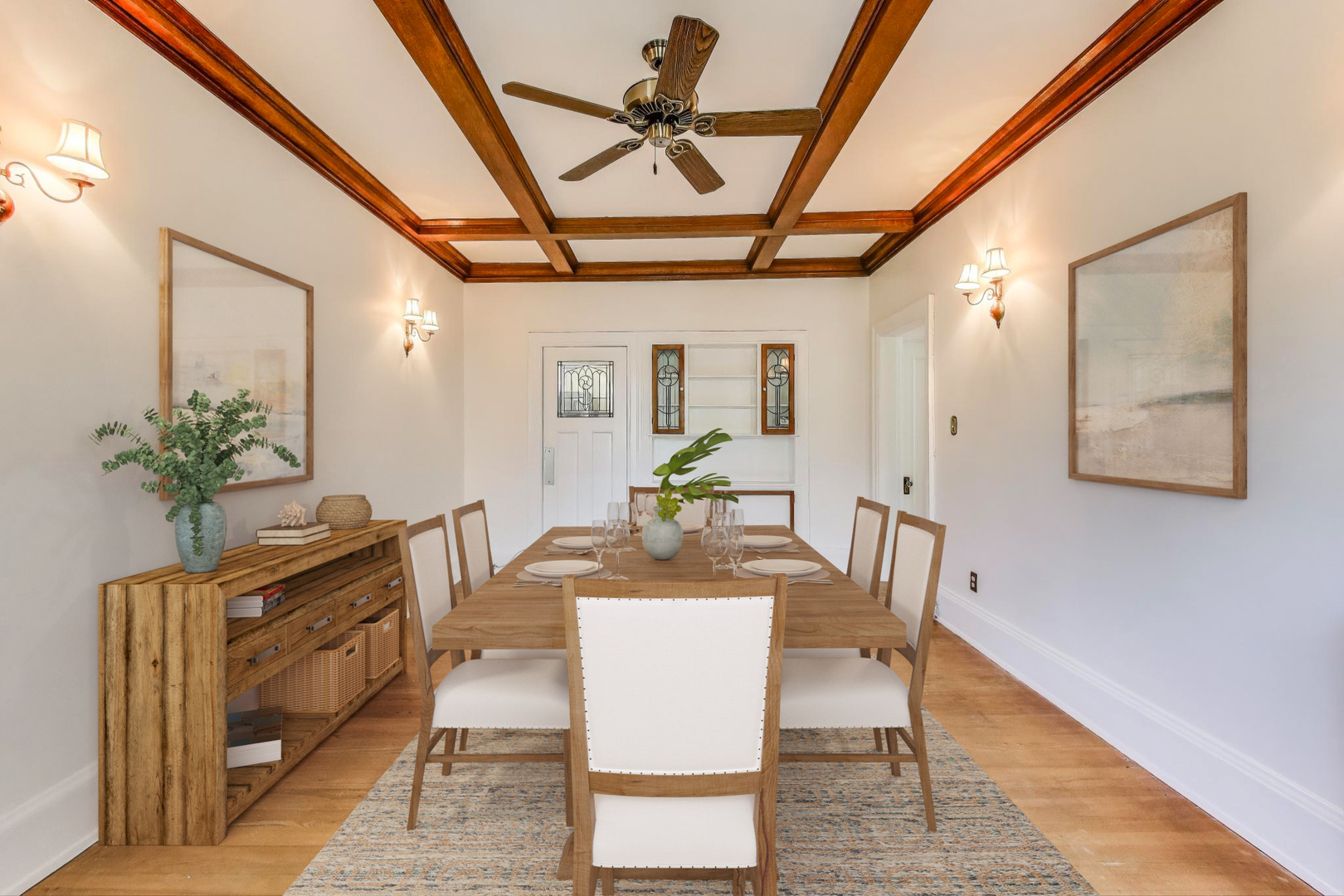 1641 Hinman Avenue, Unit 3 Evanston, IL 60201 - Photo 14 of 30 a dining room with chandelier and wooden floor