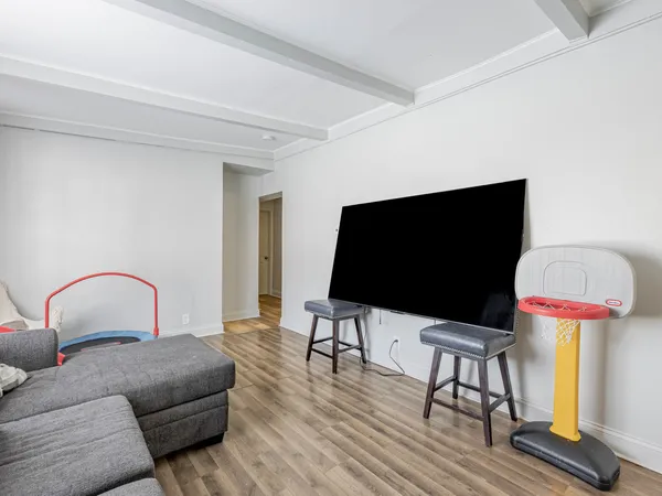 a living room with furniture