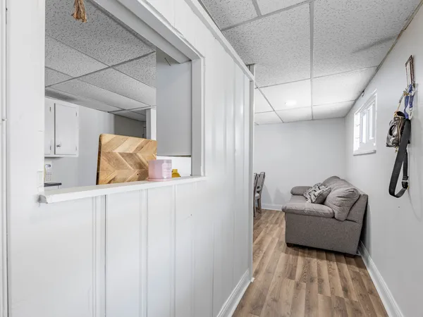 a living room with furniture and a couch