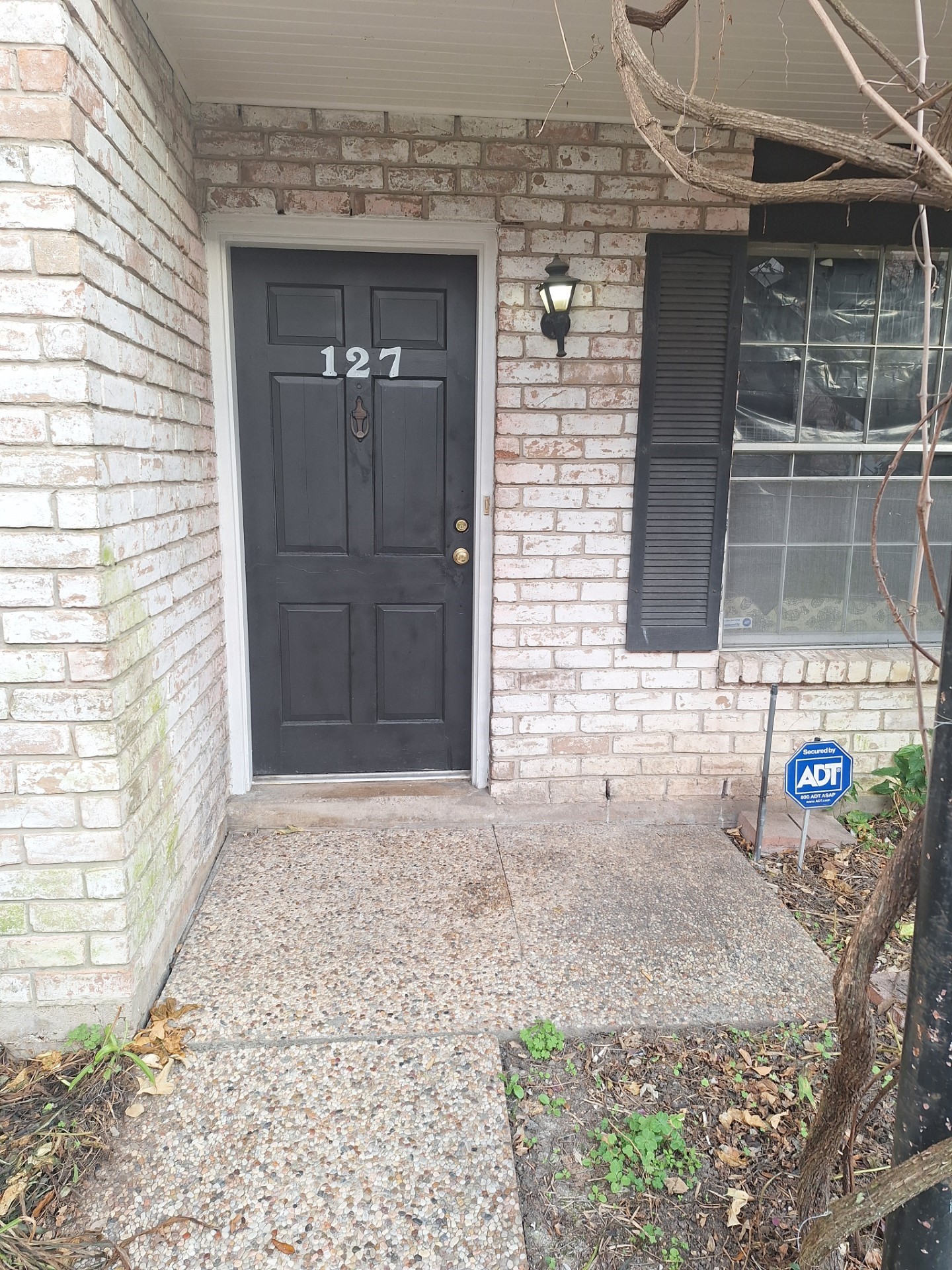 a front view of a house with shower