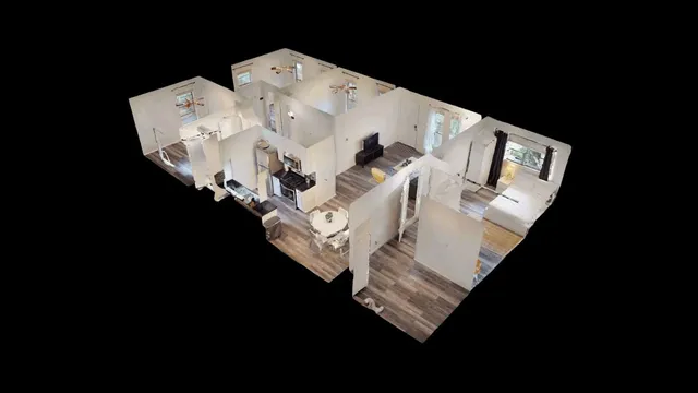 a view of a yard with an tree