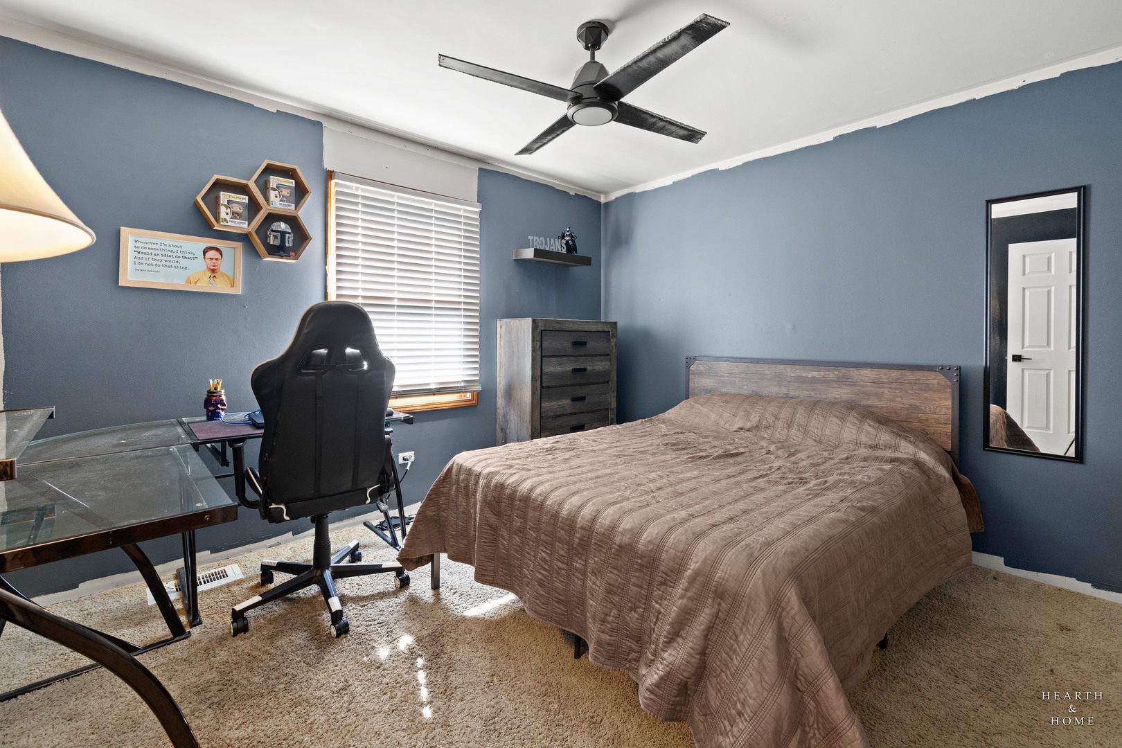 56 Huntcliff Court Fox River Grove, IL 60021 - Photo 20 of 42 a bedroom with a bed and a desk