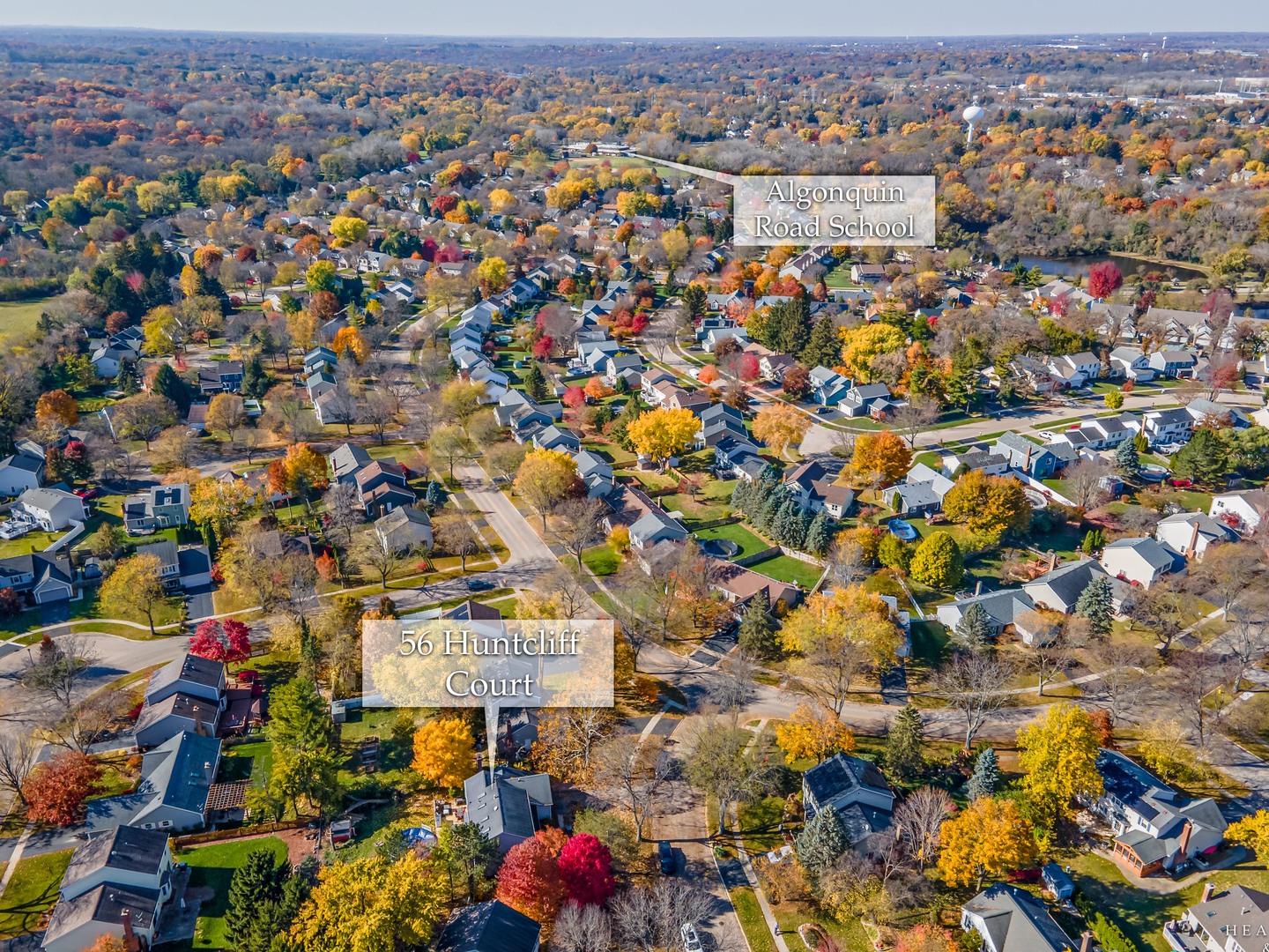 56 Huntcliff Court Fox River Grove, IL 60021 - Photo 38 of 42 an aerial view of a city