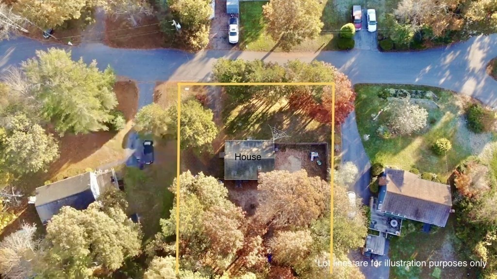23 Trask Road Plymouth, MA 02360 - Photo 6 of 20 a aerial view of a house with a yard and garden
