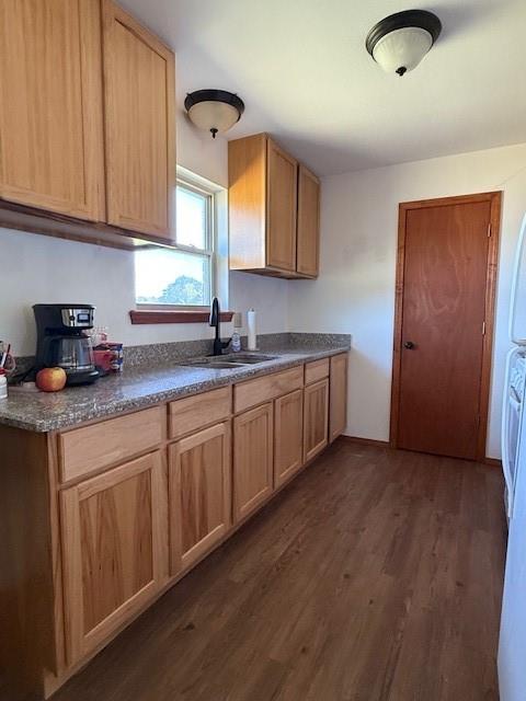 1643 North 4100th Road Soper, OK 74759 - Photo 6 of 30 a kitchen with stainless steel appliances granite countertop a sink cabinets and wooden floor