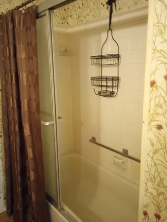 a bathroom with a shower