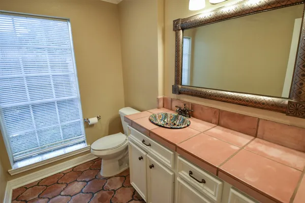 a bathroom with a bathtub