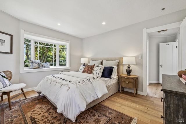 a view of a garden with a pathway