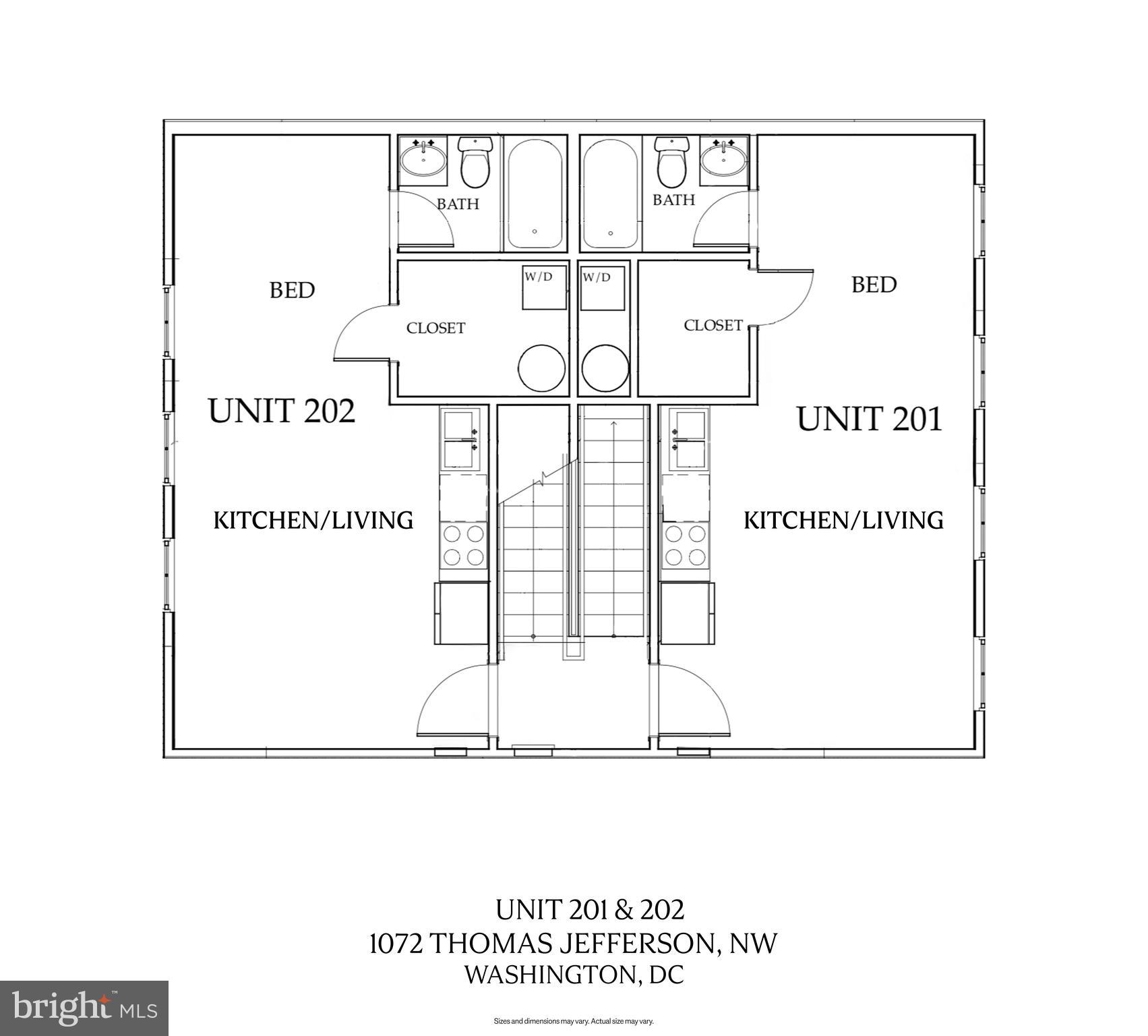 1072 Thomas Jefferson Street Northwest Washington, DC 20007 - Photo 57 of 58 Units 201 & 202 Floor Plans | Studios