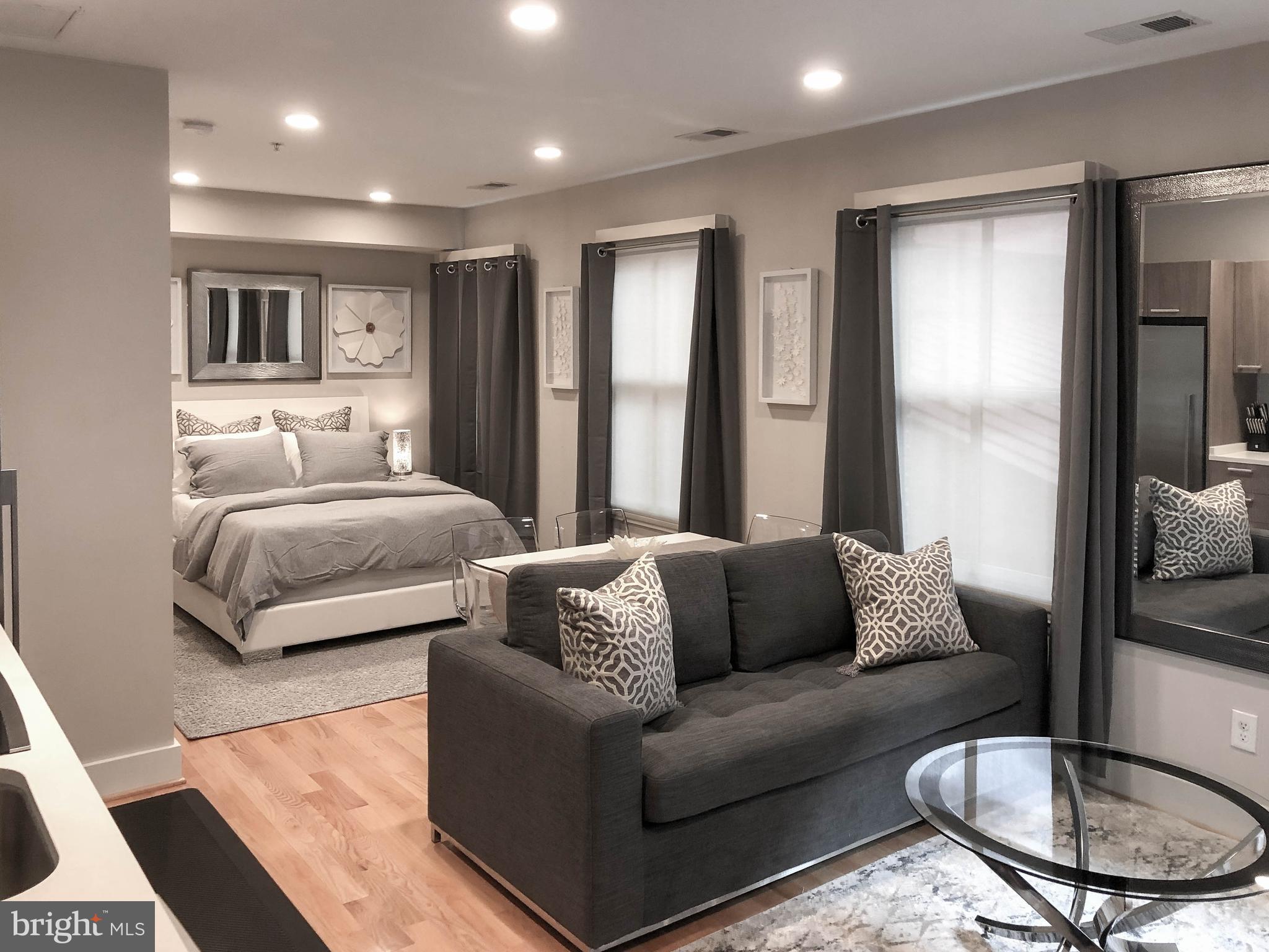 1072 Thomas Jefferson Street Northwest Washington, DC 20007 - Photo 35 of 58 a living room with furniture and a lamp